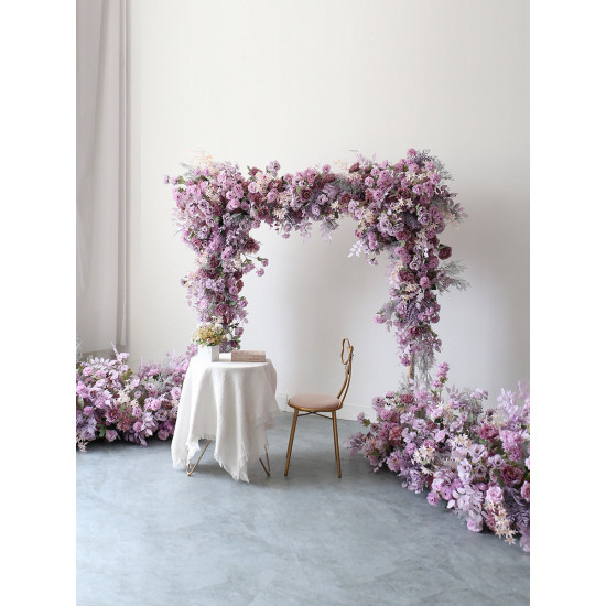 purple wedding style, purple artificial wedding flowers, diy wedding flowers, wedding arch flowers