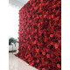 red and crimson roses cloth roll up flower wall fabric hanging curtain plant wall event party wedding backdrop