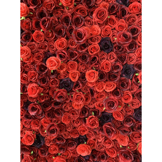 red and crimson roses cloth roll up flower wall fabric hanging curtain plant wall event party wedding backdrop