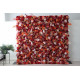 red and pink roses and red hydrangeas cloth roll up flower wall fabric hanging curtain plant wall event party wedding backdrop