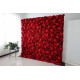 red and purple roses and peonies cloth roll up flower wall fabric hanging curtain plant wall event party wedding backdrop