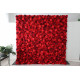 red and purple roses and peonies cloth roll up flower wall fabric hanging curtain plant wall event party wedding backdrop