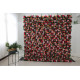 red pink orange roses and green leaves cloth roll up flower wall fabric hanging curtain plant wall event party wedding backdrop