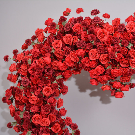 red roses heart shape, floral arch, wedding arch backdrop, including frame