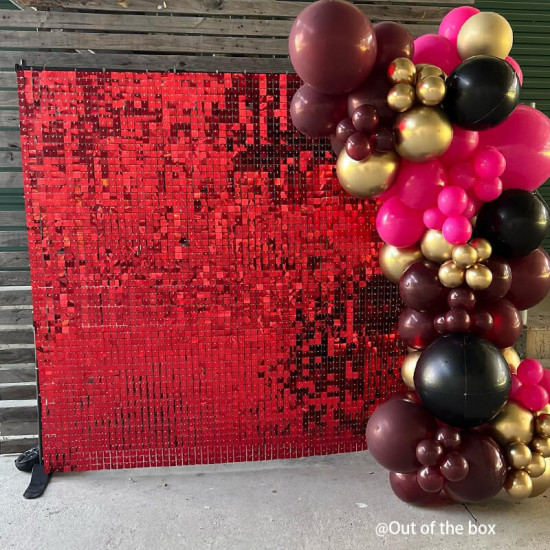 red shimmer wall panels – easy setup wedding/event/theme party decorations