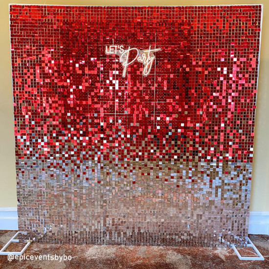 red shimmer wall panels – easy setup wedding/event/theme party decorations