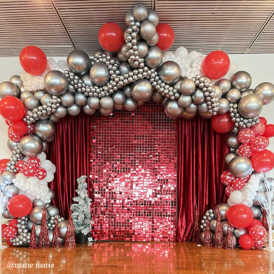 red shimmer wall panels – easy setup wedding/event/theme party decorations