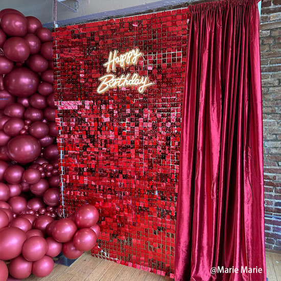 red shimmer wall panels – easy setup wedding/event/theme party decorations