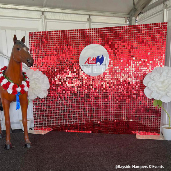 red shimmer wall panels – easy setup wedding/event/theme party decorations