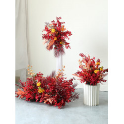 party & wedding flowers arrangement, red artificial wedding flowers, diy wedding flowers, wedding faux flowers