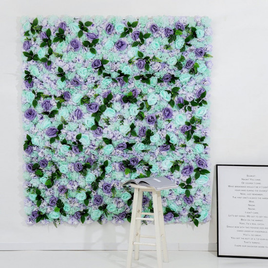 aqua and purple rose flowers wall, birthday rose flowers backdrop