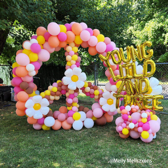 party & hoop balloon circle loop flower arch photo booth backdrop stand round backdrop