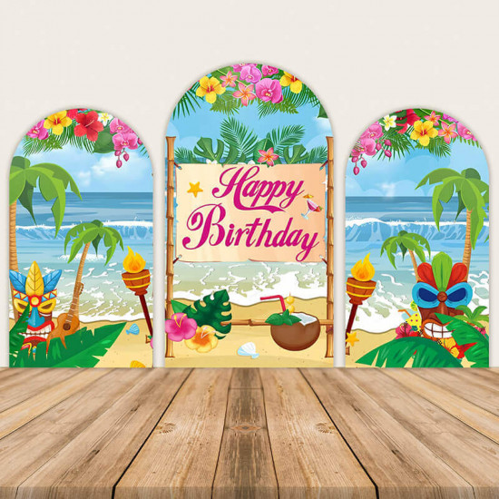 summer hawaiian birthday backdrop for hawaiian luau party decorations