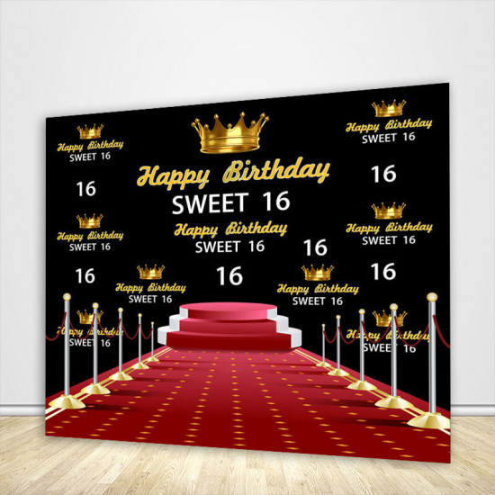 sweet 16 backdrop ideas sweet sixteen birthday photo backdrop crown red carpet backdrop