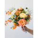 orange rose wedding bridal bouquet, wedding bouquet flowers, diy wedding flowers, artificial wedding flowers