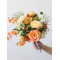 orange rose wedding bridal bouquet, wedding bouquet flowers, diy wedding flowers, artificial wedding flowers