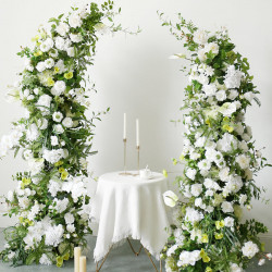 white 7 green wedding flowers gate, white artificial wedding flowers, diy wedding flowers, wedding faux flowers