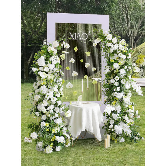 white 7 green wedding flowers gate, white artificial wedding flowers, diy wedding flowers, wedding faux flowers