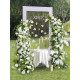 white 7 green wedding flowers gate, white artificial wedding flowers, diy wedding flowers, wedding faux flowers